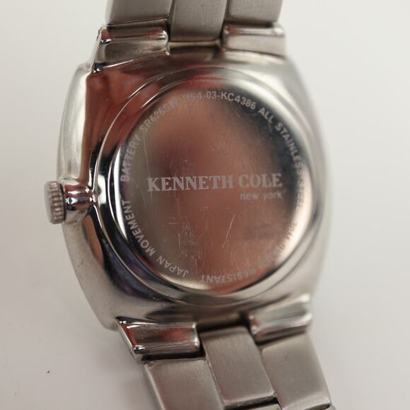 Kenneth Cole Slim Womens Silver Tone 28mm Watch 6" Stainless Steel w New Battery - Picture 12 of 12